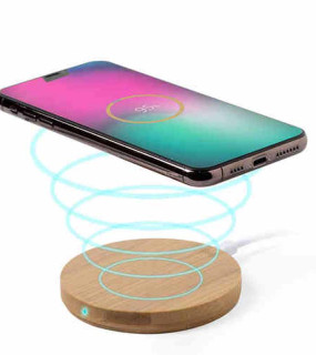BASE DI RICARICA WIRELESS IN BAMBOO cm. Ø9,3x1