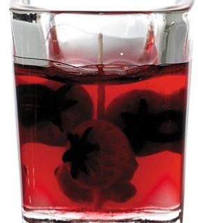 CANDELA IN BICCHIERE SOGG.FRUTTA