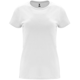 T-SHIRT MANICA CORTA DONNA 100% COTONE GIROCOLLO BIANCA 165g