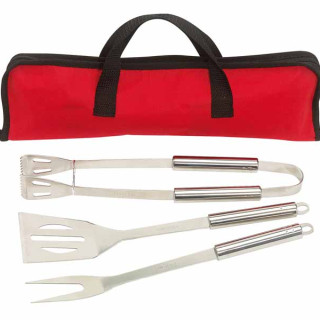 SET BARBECUE 3 PEZZI IN ACCIAIO CON ASTUCCIO cm 40x12x6