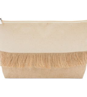 BEAUTY IN COTONE CON BASE IN JUTA E FRANGE cm 28x18x5
