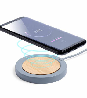 BASE DI RICARICA WIRELESS IN BAMBOO/CEMENTO CALCAREO cm 1,3x9Ø