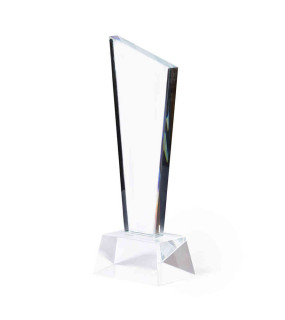 TROFEO IN VETRO CON CONFEZIONE REGALO 8,2x23x5,8 cm