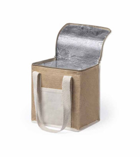 BORSA TERMICA IN JUTA LAMINATA cm 21x23x16