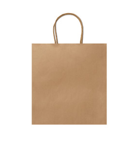 SHOPPER IN CARTA CON SOFFIETTO E MANICI RITORTI cm 23x22x9
