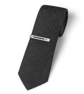 SWAROVSKI CRAVATTA CON CLIP TEXTURE GRIGIO