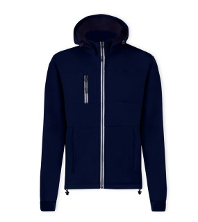 GIACCA CON ZIP LUNGA E CAPPUCCIO IN SOFTSHELL 290 GR
