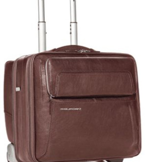 CARTELLA CON TROLLEY SYSTEM IN PELLE 42,5x42x22 cm