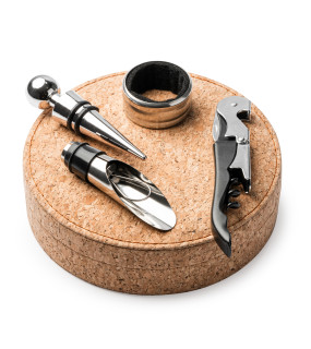 SET VINO IN SUGHERO 4 PZ. cm. 4,2x14,9Ø