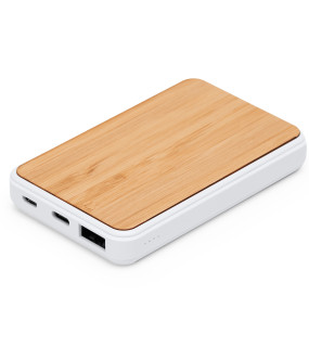 POWERBANK 5000mAh CON SUPERFICIE IN BAMBOO cm 10,1x6,3x1,5