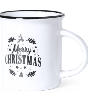 TAZZA IN CERAMICA CON MOTIVO NATALIZIO cm 8,5x8,6Ø