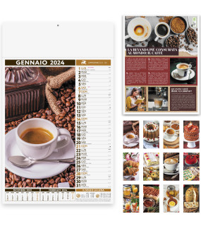 CALENDARIO ILLUSTRATO CAFFE' 12 FOGLI cm 29x47