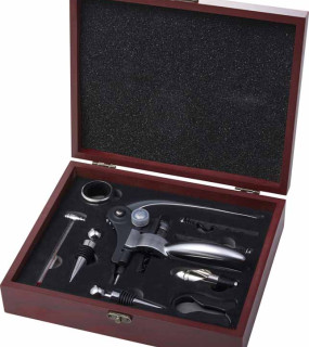 SET VINO 9 PEZZI CON APRIBOTTIGLIE PROFESSIONALE cm. 27x22x7,5