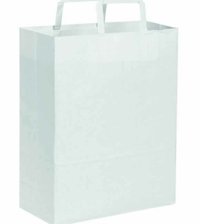 SHOPPER IN CARTA BIANCA CON MANICO PIATTO cm. 19x24x7