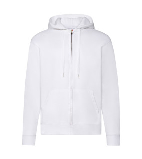 FELPA CAPPUCCIO E ZIP BIANCA 80% COT. 20% POLY