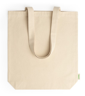 SHOPPER IN COTONE ORGANICO (280 gr) MANICO LUNGO cm 38x42x9