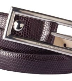 CINTURA DONNA SOTTILE IN PELLE STAMPATA LUCERTOLA cm 115x2