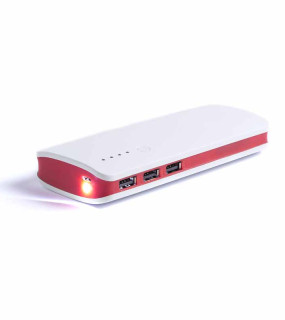 POWERBANK 10000 mAh CON 3 USCITE USB cm 6,5x2,2x14,3