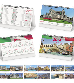 CALENDARIO DA TAVOLO CITTA' D'ITALIA cm. 19x14,5