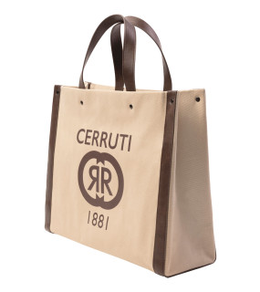 CERRUTI 1881 SHOPPER IN TELA E PU 40x12x35 cm