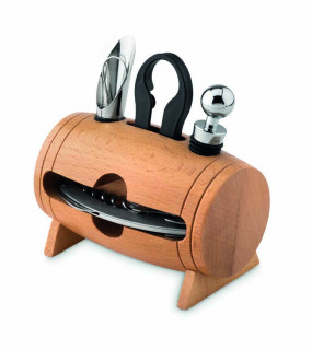 SET VINO A FORMA DI BOTTE cm 13x8x14
