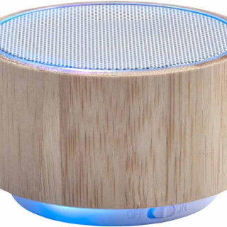 SPEAKER WIRELESS IN BAMBOO E ABS CON LUCI MULTICOLORE