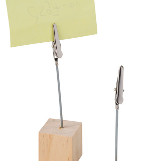 PORTA MEMO CON CLIP IN LEGNO 14x3x3 cm