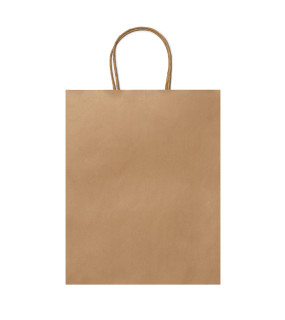 SHOPPER IN CARTA CON SOFFIETTO E MANICI RITORTI cm 31x25x11
