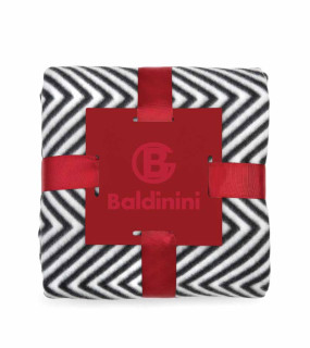 BALDININI PLAID IN PILE CON STAMPA SPINATA BLACK/WHITE cm 130x15