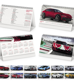 CALENDARIO DA TAVOLO AUTO SPORTIVE 100gr 13 FOGLI 19x14,5 cm