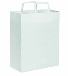 SHOPPER IN CARTA BIANCA CON MANICO PIATTO cm. 22x29x10