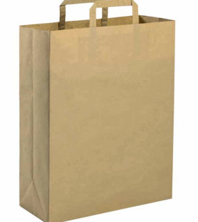 SHOPPER IN CARTA AVANA CON MANICO PIATTO cm. 22x29x10