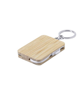 PORTACHIAVI CON CAVO DI RICARICA REALIZZATO IN BAMBOO cm 10x4x0,