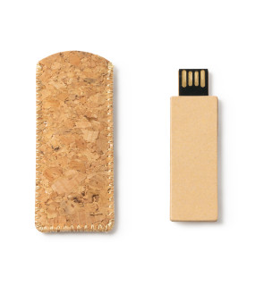 CHIAVETTA USB 16 GB IN CARTONE RICICLATO C/CUSTODIA IN BAMBU'