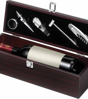 SET VINO 5 PEZZI IN CONFEZIONE PORTABOTTIGLIA cm 37,5x13x12,5
