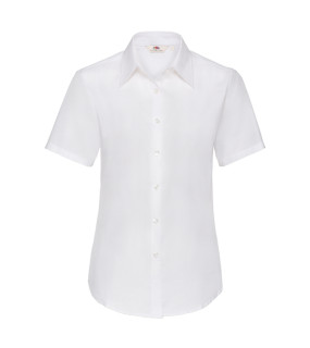 CAMICIA DONNA OXFORD MANICA CORTA BIANCA