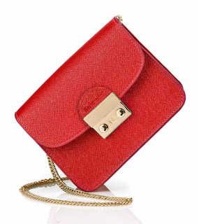 BALDININI CLUTCH BAG/POCHETTE IN ECOPELLE CON TRACOLLA IN METALL