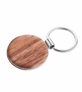 PORTACHIAVI TONDO IN LEGNO E METALLO cm. Ø4,5X1