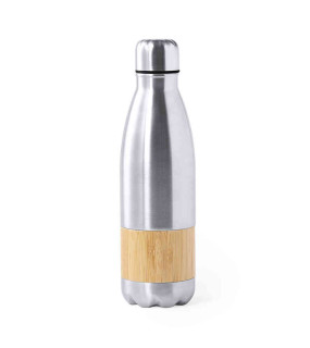 BORRACCIA IN ACCIAIO E FASCIA IN BAMBOO, 750ml, PARETE SINGOLA