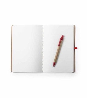 BLOCCO FORMATO A5 CON PENNA, IN CARTA RICICLATA E PAGLIA DI FRUM