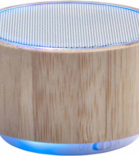 SPEAKER WIRELESS IN BAMBOO E ABS CON LUCI MULTICOLORE
