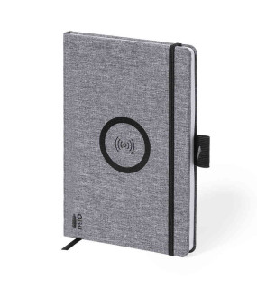 BLOCKNOTES FORMATO A5 IN POLIESTERE 300D RPET CON CARICATORE WIR