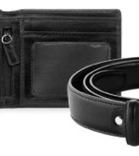 BALENCIAGA SET PORTAFOGLIO IN PELLE + CINTURA
