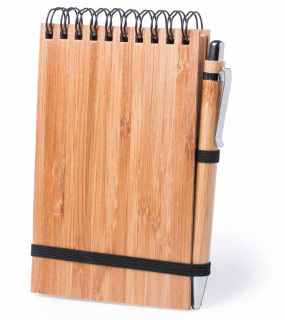 BLOCCHETTO + PENNA IN BAMBOO 140 PAGINE cm 15x10